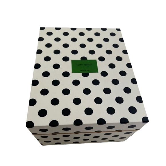 Kate Spade New York Small Nesting Storage Box Black Dots NWT - Picture 2 of 12